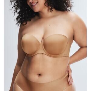 Savage x Fenty Sweet Latte Nude Microfiber Strapless Bra 44D